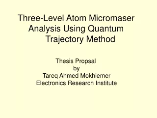 Three-Level Atom Micromaser Analysis Using Quantum Trajectory Method