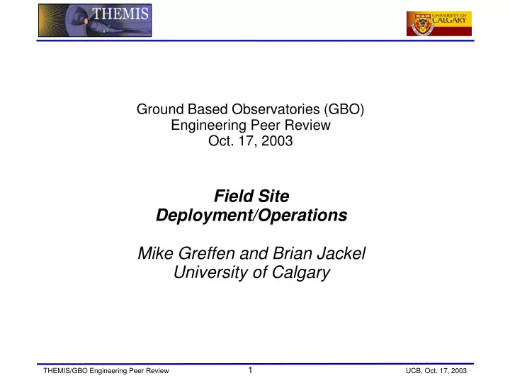 ground based observatories gbo engineering peer