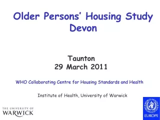 Older Persons’ Housing Study Devon