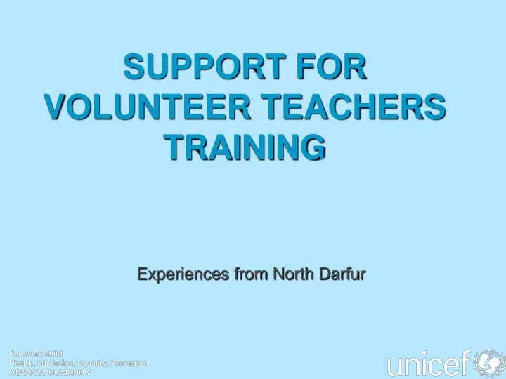 support for volunteer teachers training