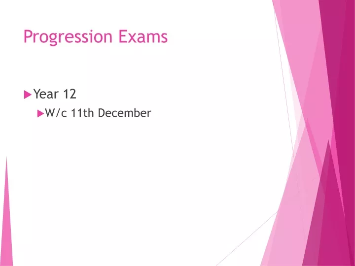 progression exams