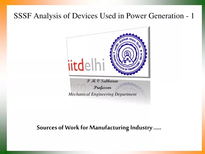 sssf analysis of devices used in power generation 1