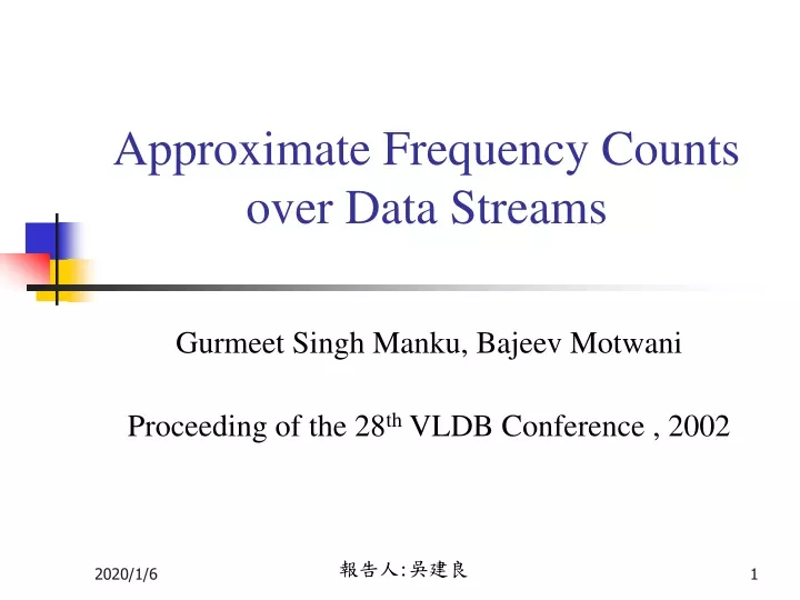 approximate frequency counts over data streams