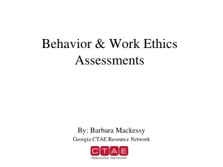 Behavior &amp; Work Ethics Assessments