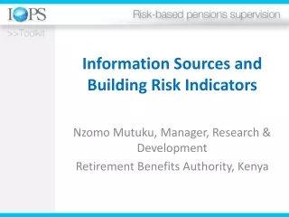 Information Sources and Building Risk Indicators