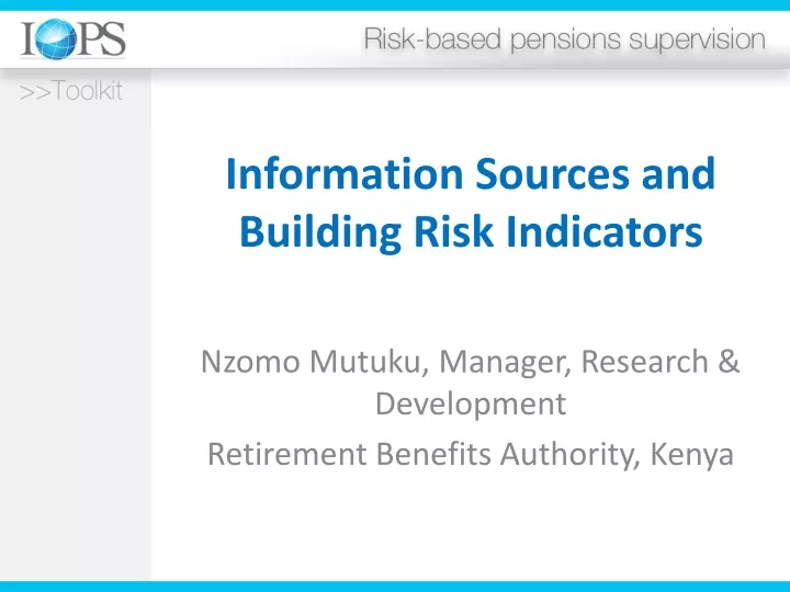 information sources and building risk indicators