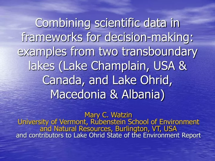 combining scientific data in frameworks
