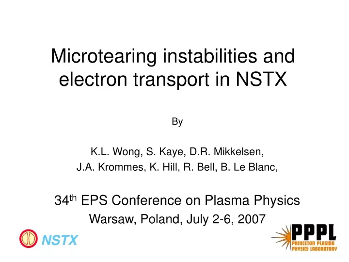 microtearing instabilities and electron transport in nstx