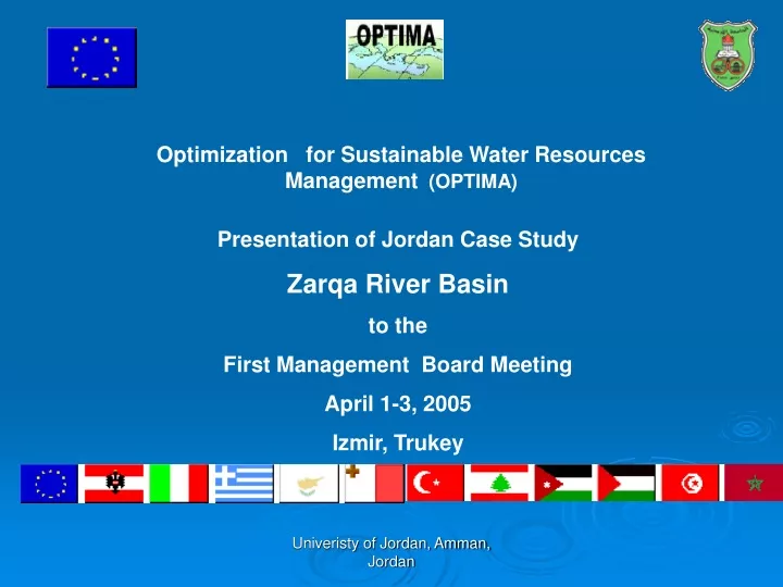 optimization for sustainable water resources