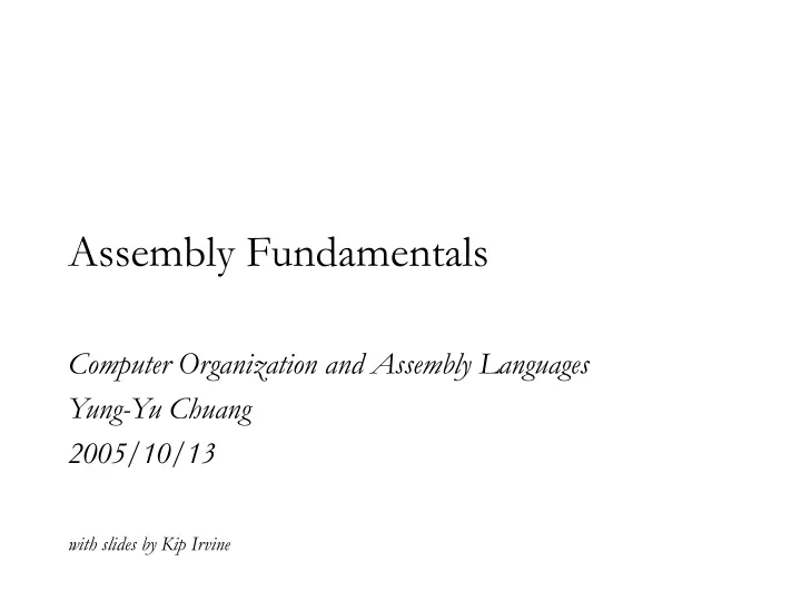 assembly fundamentals