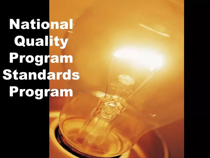 national quality program standards program