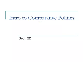 Intro to Comparative Politics