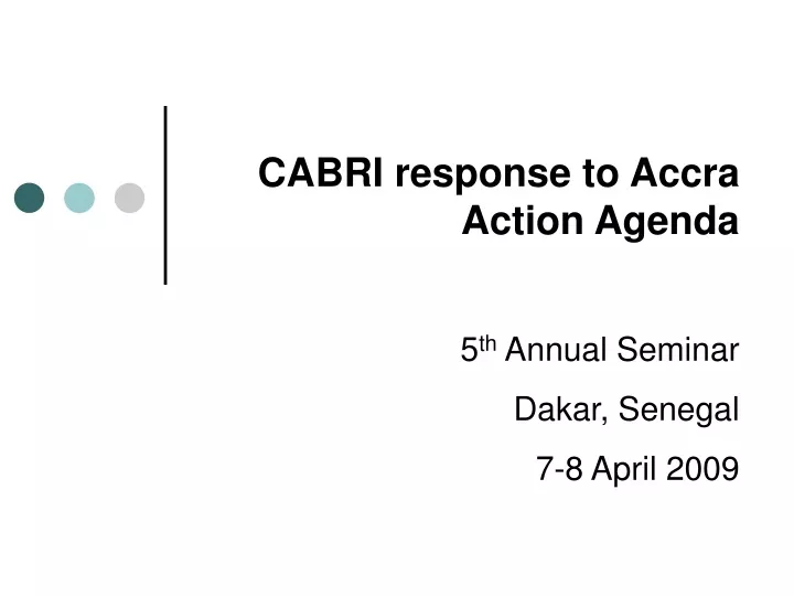 cabri response to accra action agenda