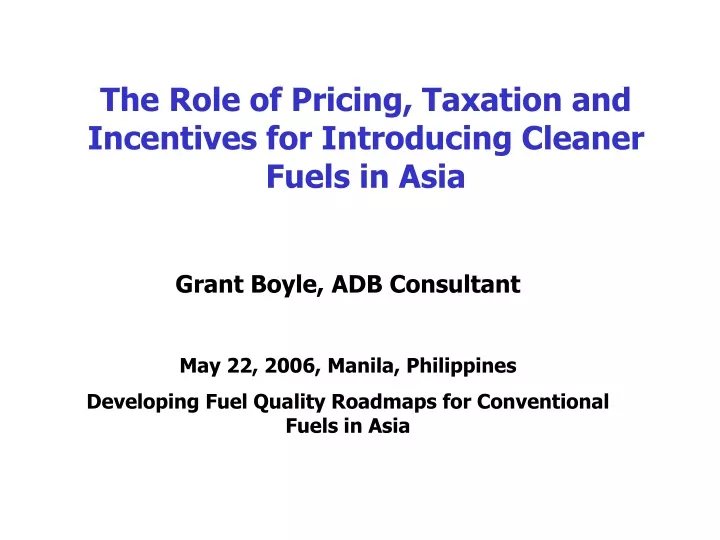 the role of pricing taxation and incentives