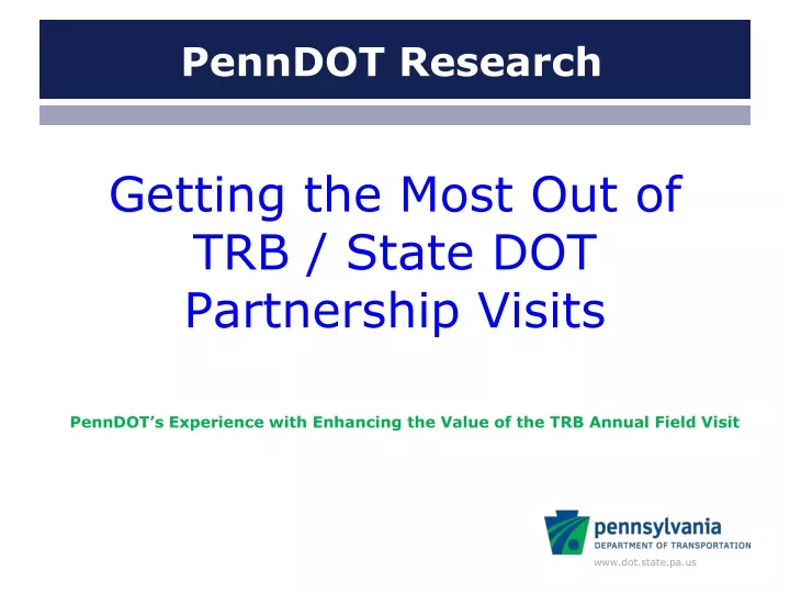 getting the most out of trb state dot partnership visits