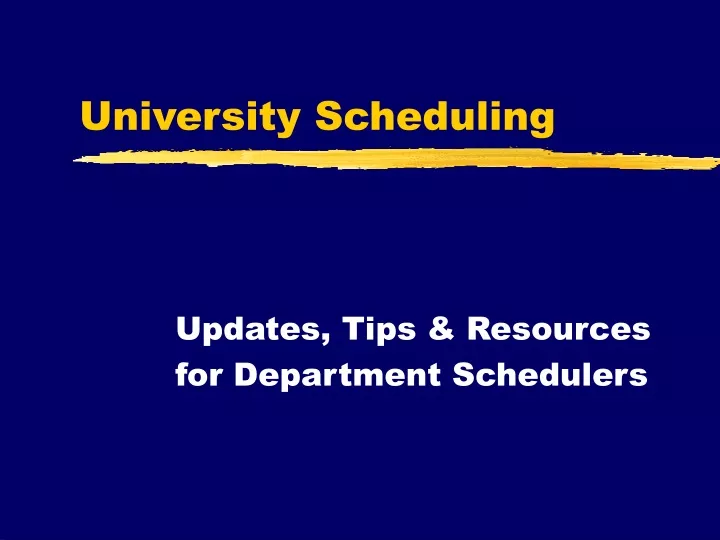 university scheduling