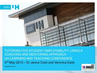 TUTORING FOR STUDENT EMPLOYABILITY: USING A  COACHING AND MENTORING APPROACH