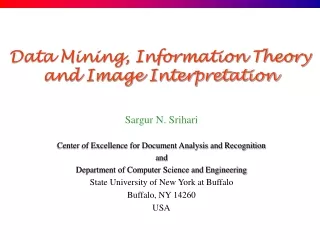 Data Mining, Information Theory and Image Interpretation