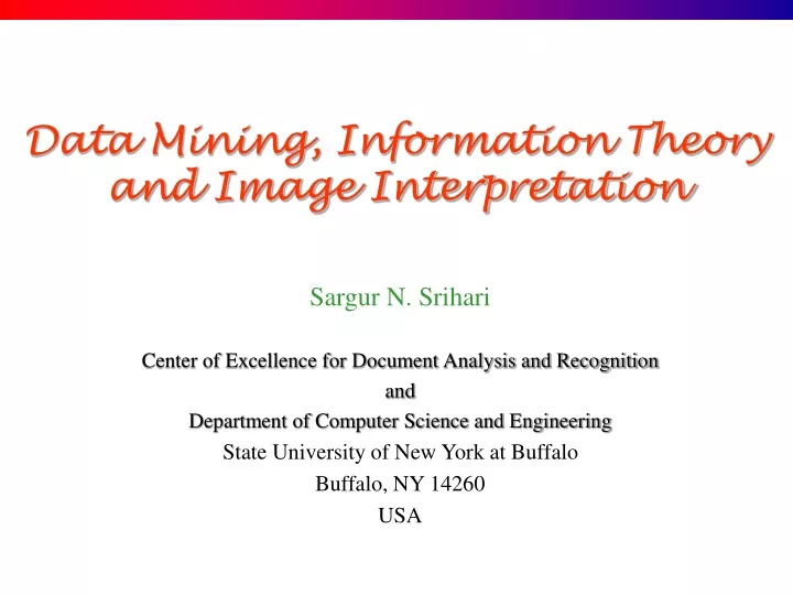 data mining information theory and image interpretation