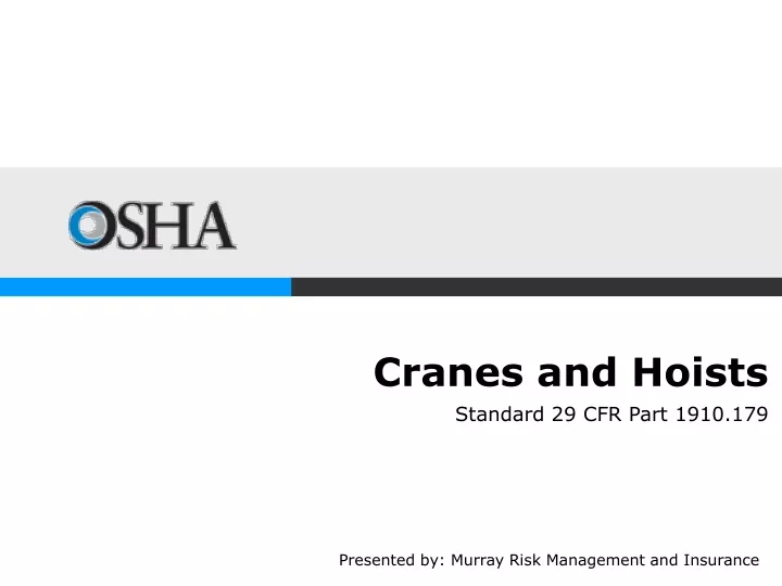 cranes and hoists