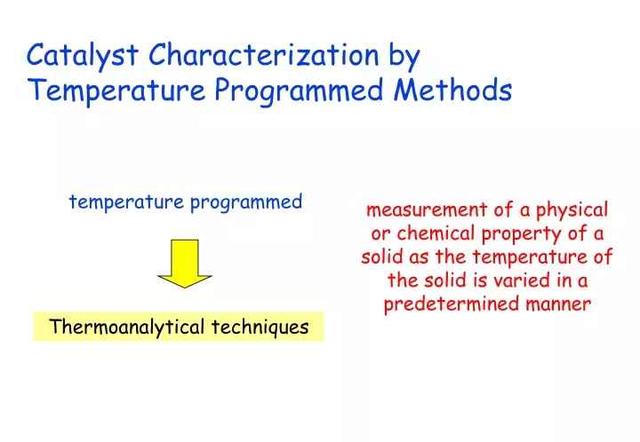 catalyst characterization by temperature