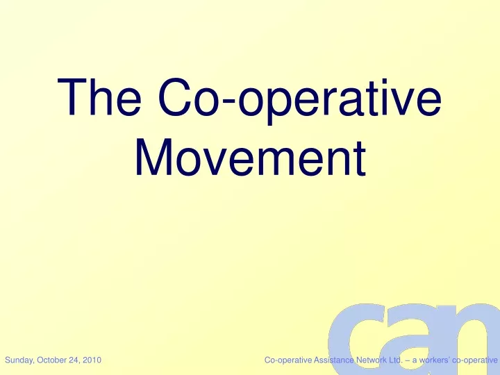 the co operative movement