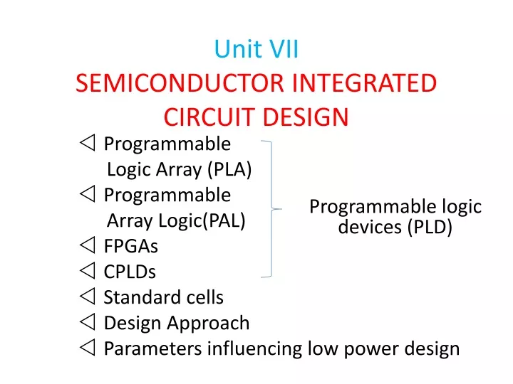 unit vii semiconductor integrated circuit design