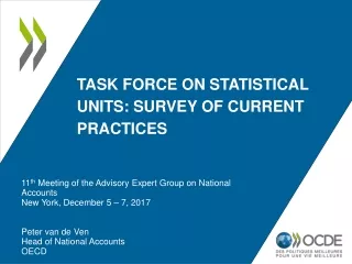 Task force on statistical  units: survey  of current  practices