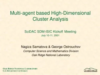 Nagiza Samatova &amp; George Ostrouchov Computer Science and Mathematics Division