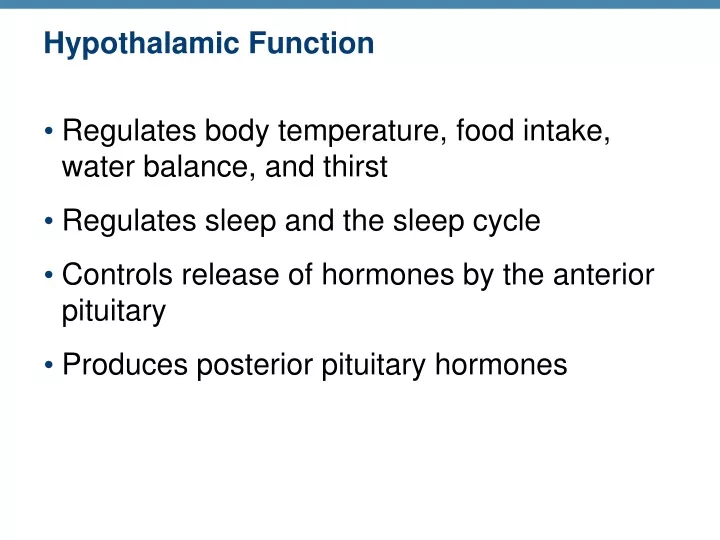 hypothalamic function