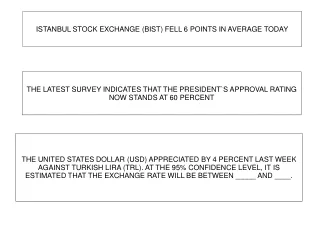 ISTANBUL STOCK EXCHANGE  (BIST)  FELL 6 POINTS IN AVERAGE TODAY