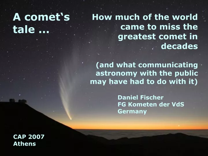 a comet s tale