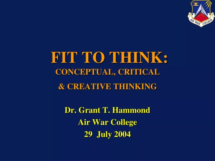 fit to think conceptual critical creative thinking