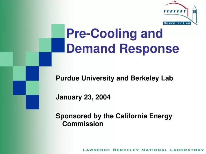 pre cooling and demand response