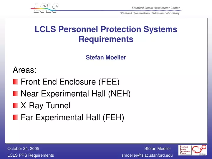 lcls personnel protection systems requirements stefan moeller