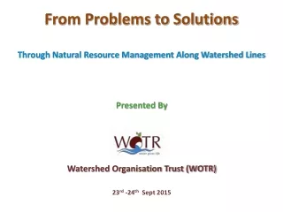 From Problems to Solutions Through Natural Resource Management Along Watershed Lines