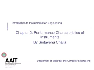 Chapter 2: Performance Characteristics of    Instruments  By Sintayehu Challa