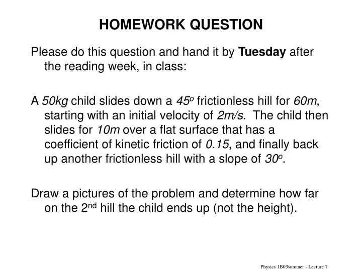 homework question