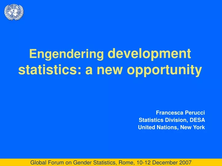 engendering development statistics a new opportunity