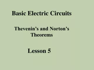 Basic Electric Circuits