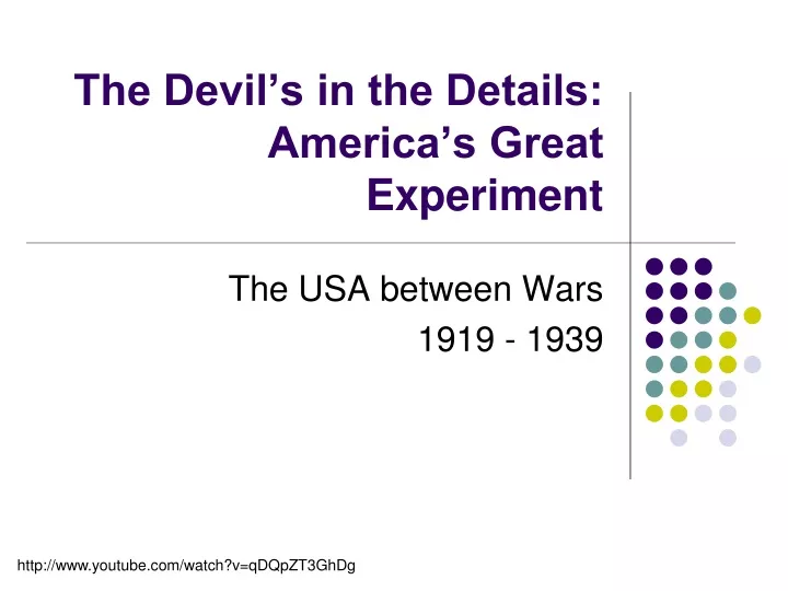 the devil s in the details america s great experiment