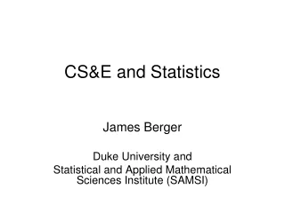 CS&amp;E and Statistics