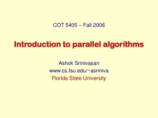 Introduction to parallel algorithms