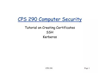 CPS 290 Computer Security