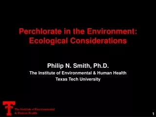Perchlorate in the Environment: Ecological Considerations