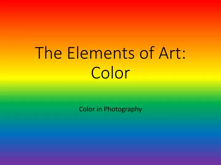 the elements of art color