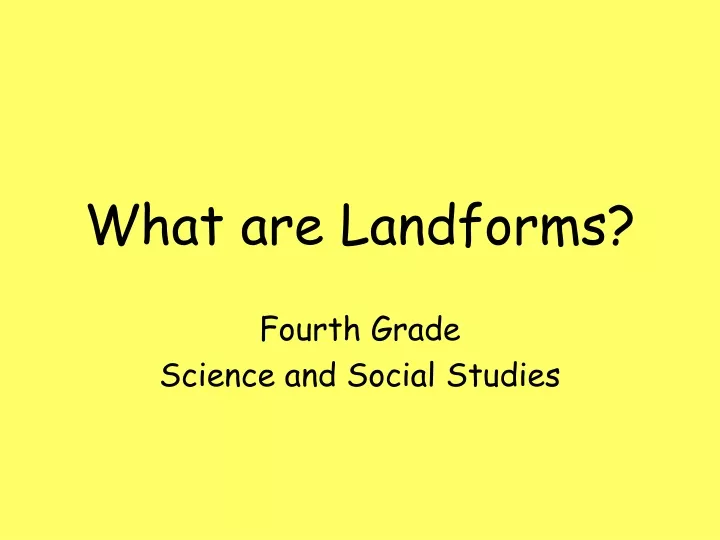 what are landforms