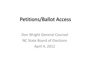 Petitions/Ballot Access