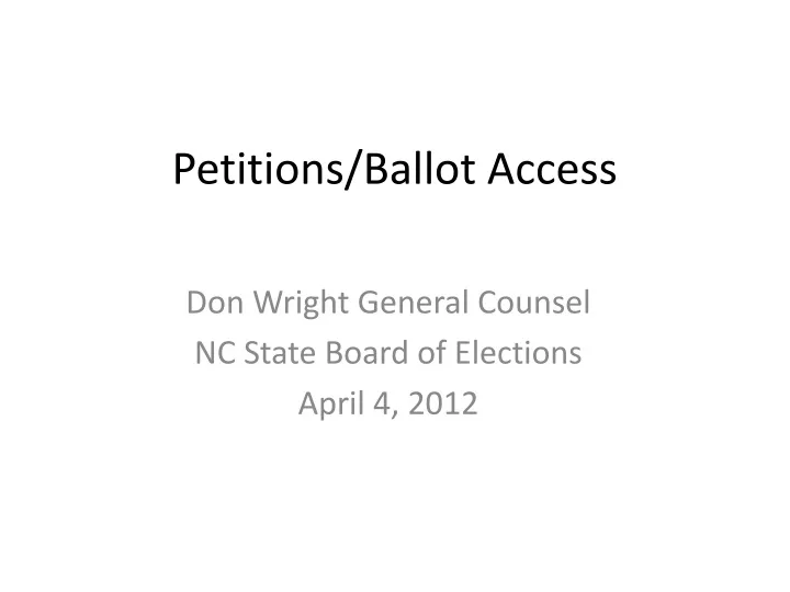petitions ballot access