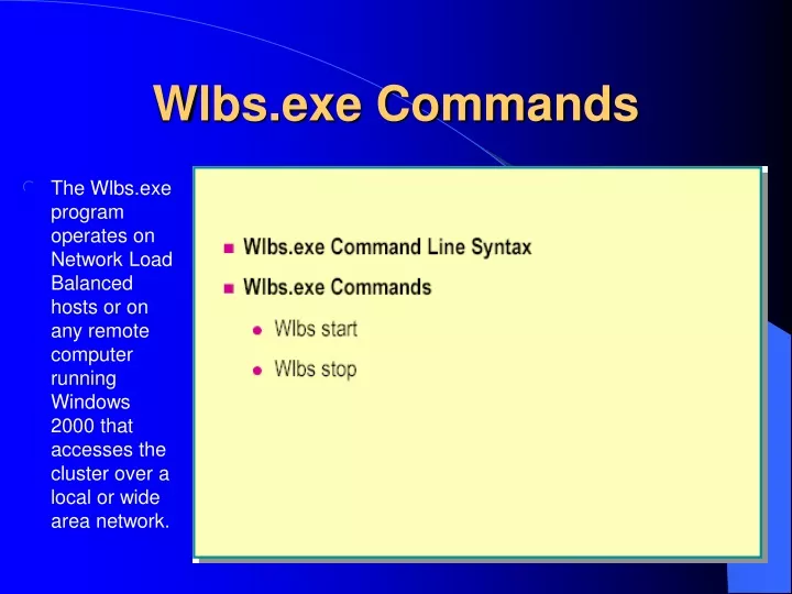 wlbs exe commands